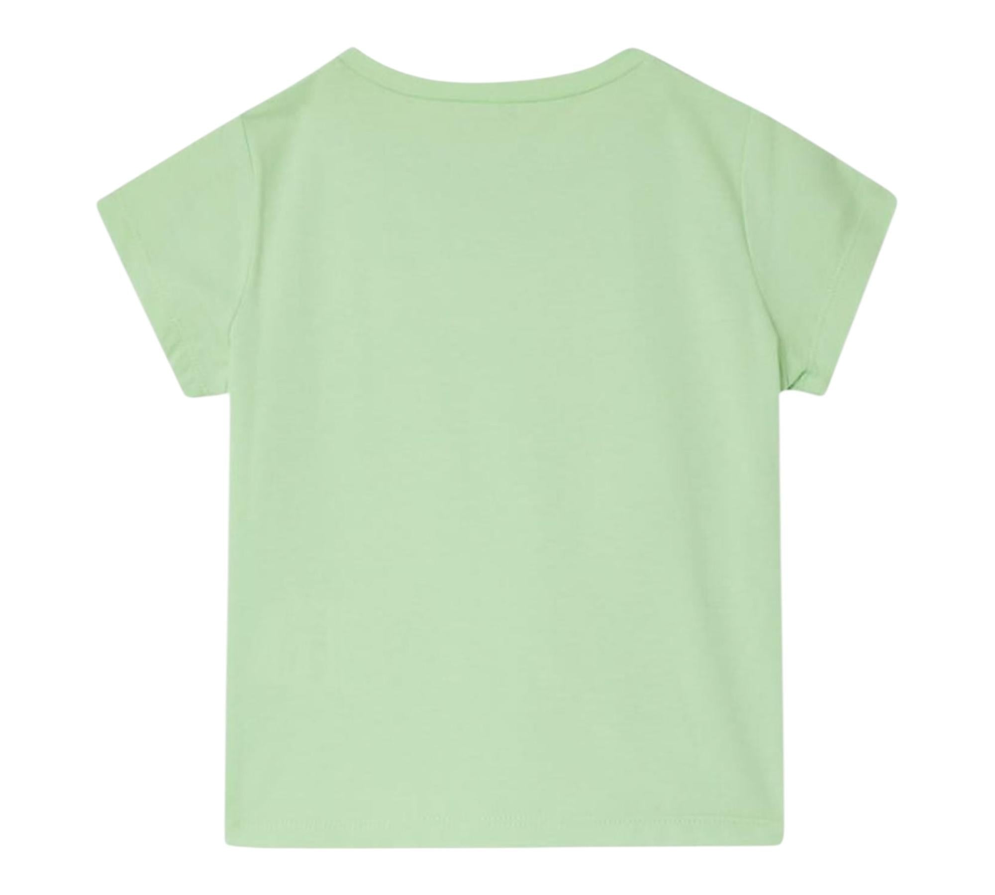 Liu Jo T-Shirt Girocollo Tinta Unita con Stampa per Bambina KA5081JXX VERDE LIU JO 