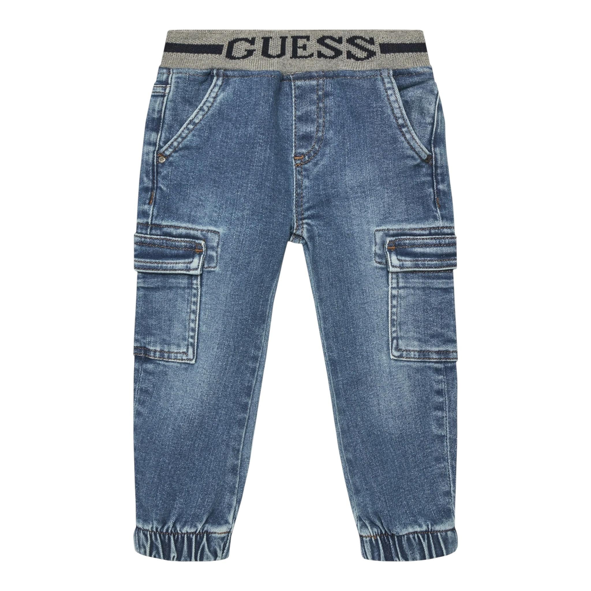 Guess Jeans Tinta Unita con Tasconi per Bambino N5RA02D4GV0 AZZURRO GUESS 