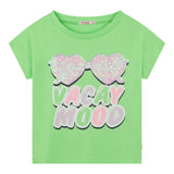 Billieblush Einfarbiges T-Shirt mit Paillettendruck Grün für Mädchen