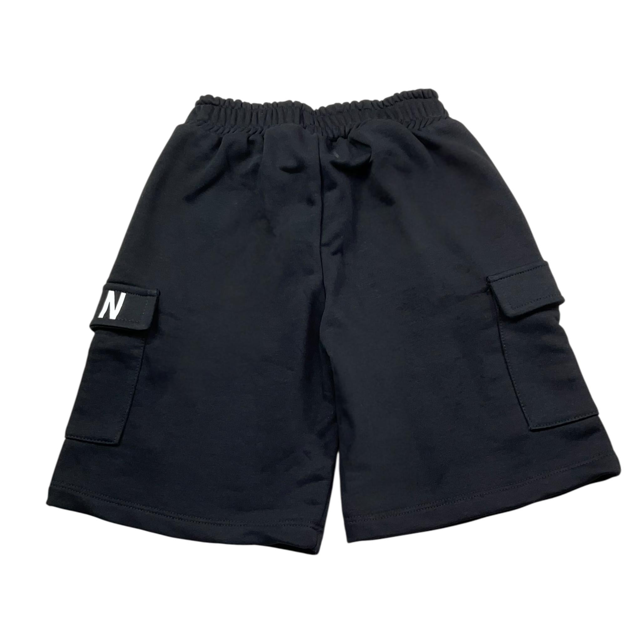 Icon Bermuda Tinta Unita con Stampa per Bambino IBSH00689 NERO ICON 
