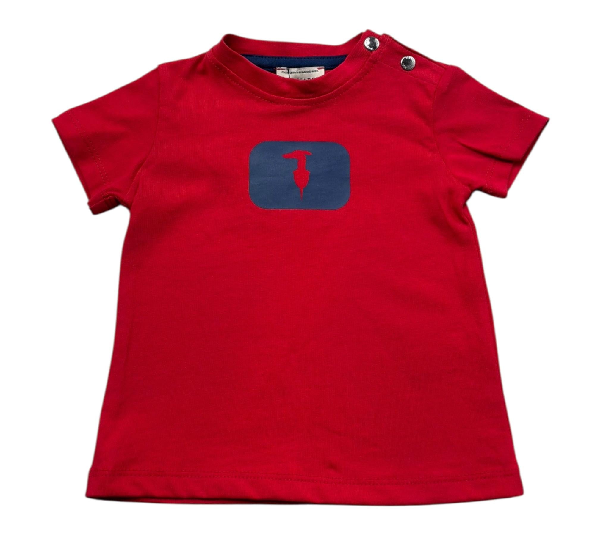 Trussardi T-Shirt Girocollo Tinta Unita con Stampa per Neonato TIP26093TS ROSSO TRUSSARDI 