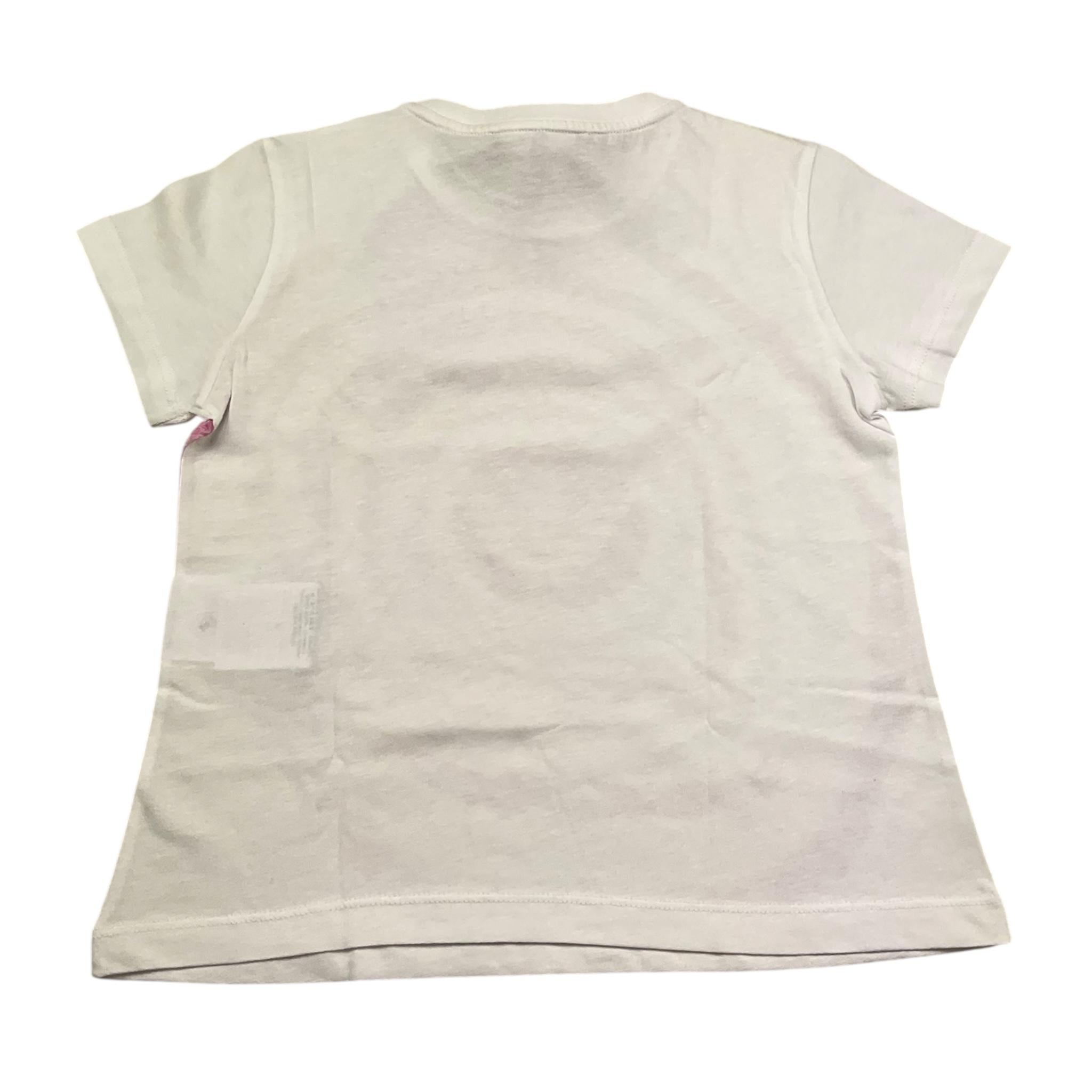 Emporio Armani T-Shirt Girocollo Tinta Unita con Ricami Logo per Bambina 3RD3D01 BIANCO EMPORIO ARMANI 