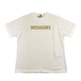 Missoni T-Shirt Girocollo Tinta Unita Con Stampa Logo Bianco Per Bambina