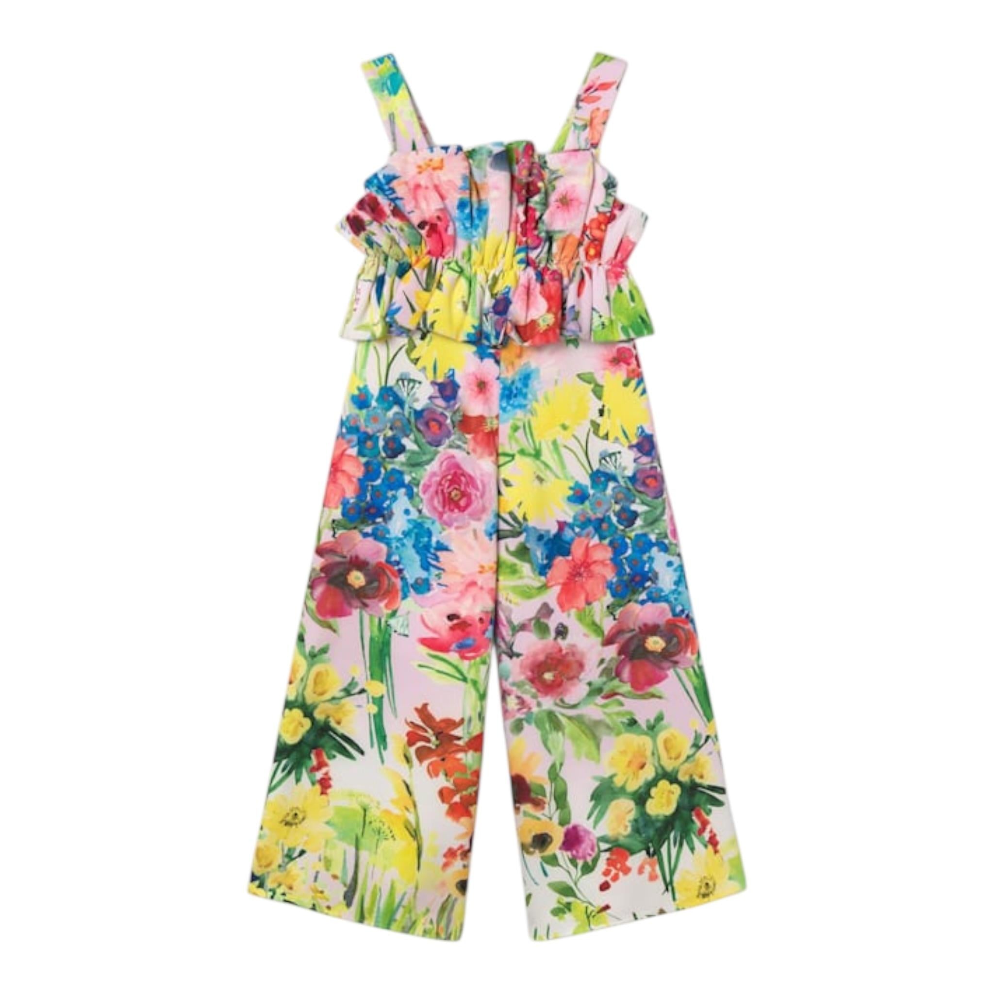 Abel & Lula Tuta Intera Tinta Unia con Fantasia per Bambina 5238 BIANCO ABEL & LULA 