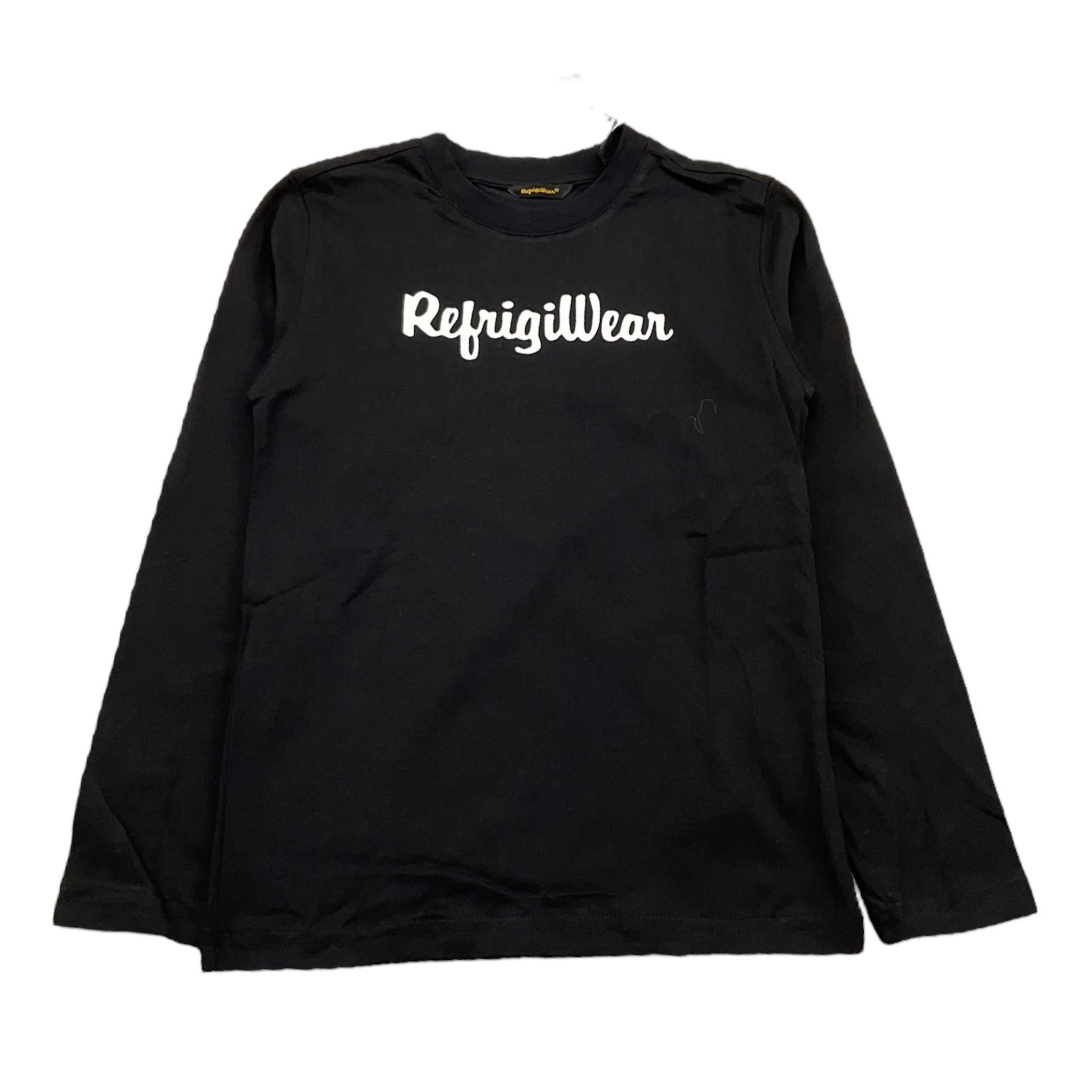 REFRIGIWEAR shirt girocollo tinta unita con stampa Nero per Bambino RW782X NERO REFRIGIWEAR 