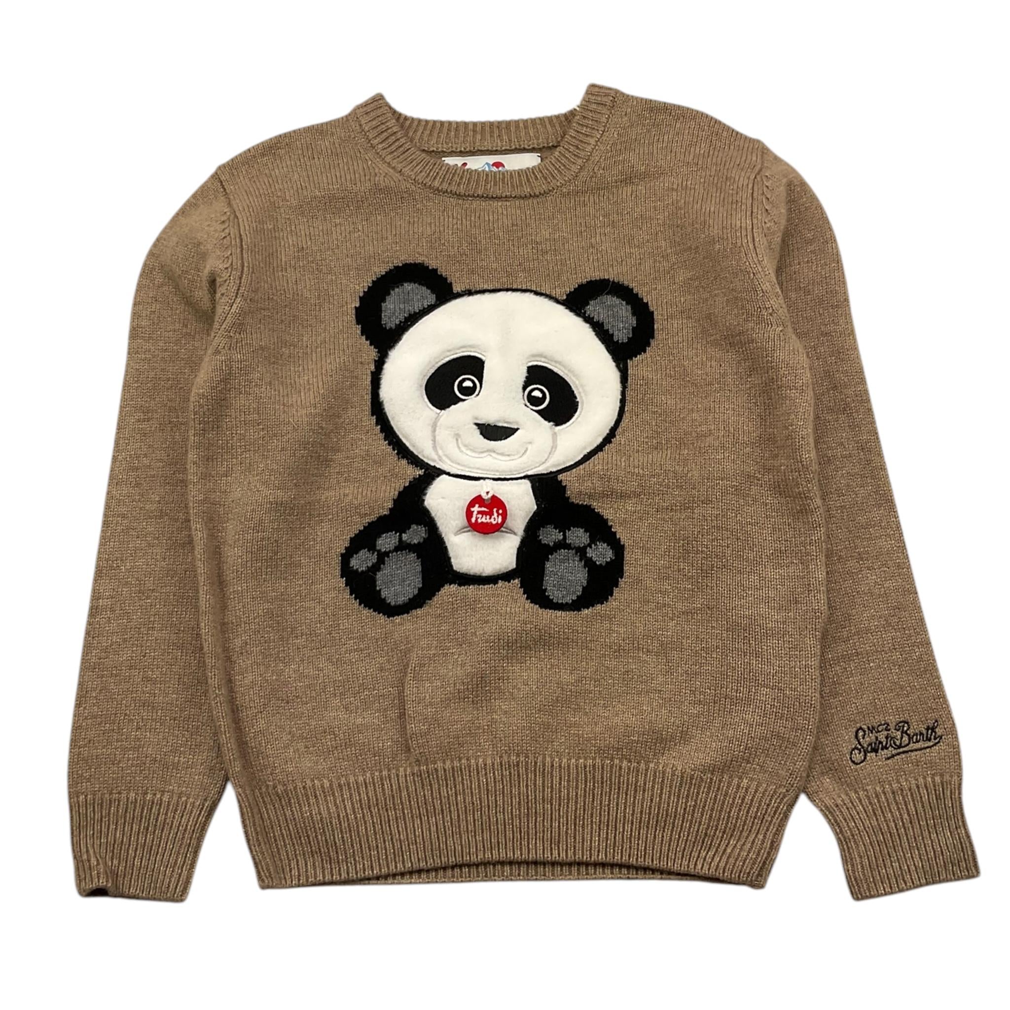 SAINT BARTH maglia tinta unita con stampa Sabbia per Bambina TRUDIPANDA SABBIA SAINT BARTH 