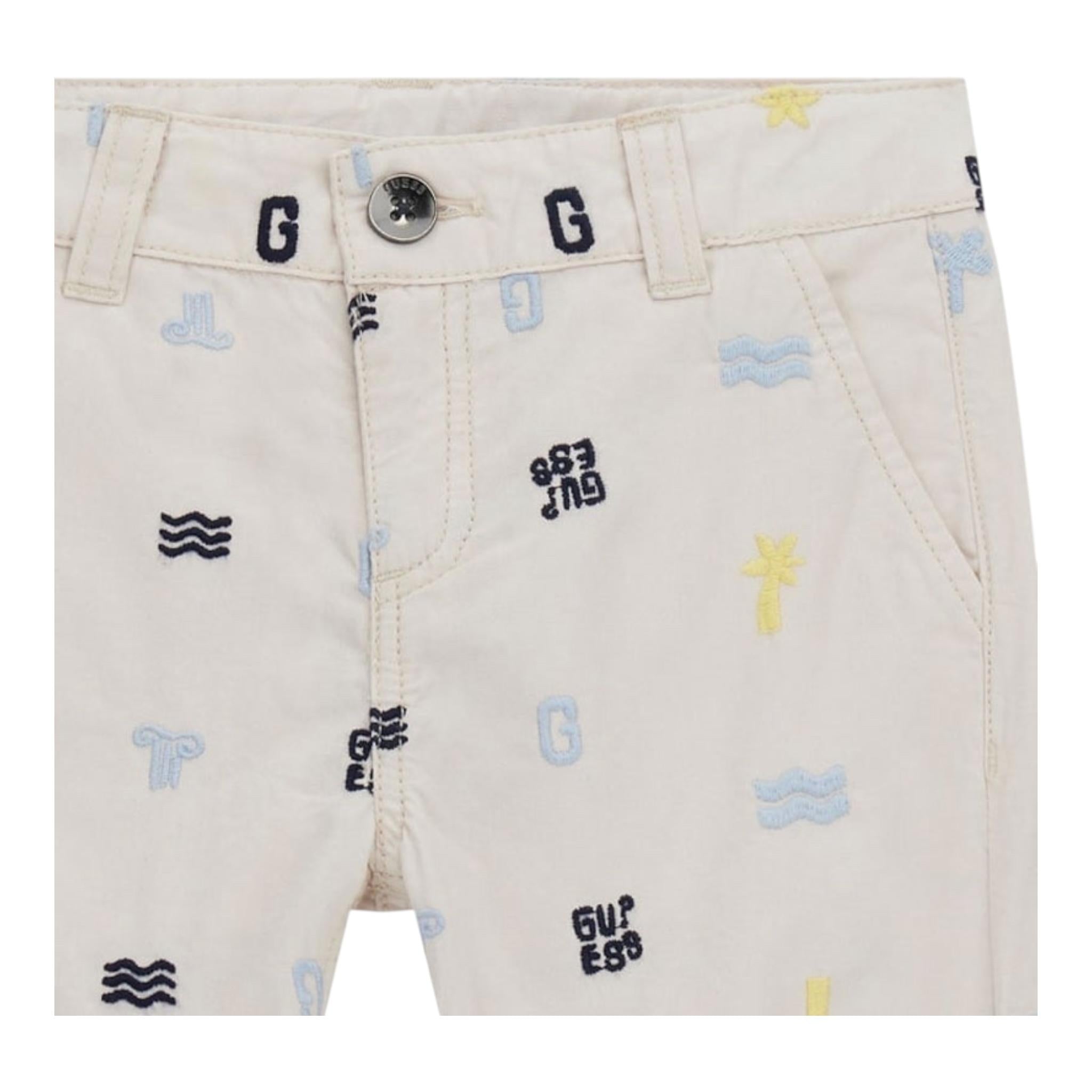 Guess Bermuda Tinta Unita con Girovita Regolabile per Neonato N5GD04WGBT1 BEIGE GUESS 