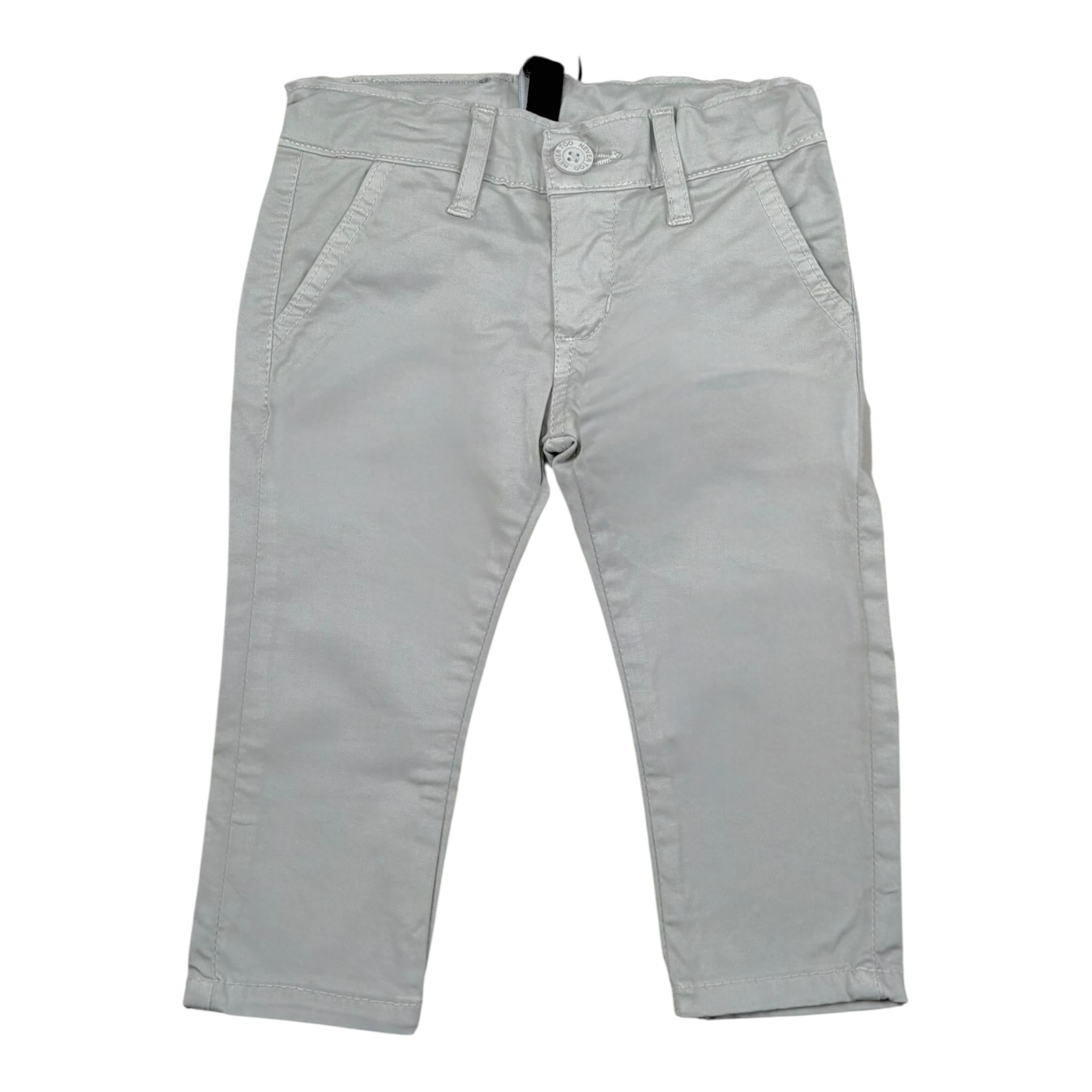 Never Too Pantalone Tinta Unita con Girovita Regolabile per Neonato NT1196N GRIGIO NEVER TOO 
