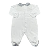 Marlu' Tutina Tinta Unita con Fantasia A Righe per Neonata EC5614 BIANCO MARLU' 