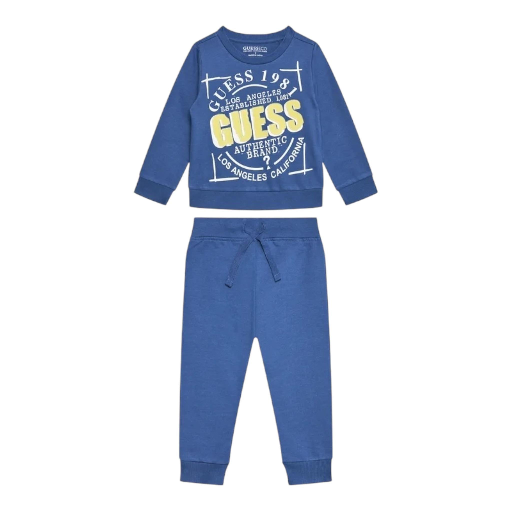 GUESS completo 2pz felpa-pantalone Blu per Neonato I4YG14KA6R0 BLU GUESS 