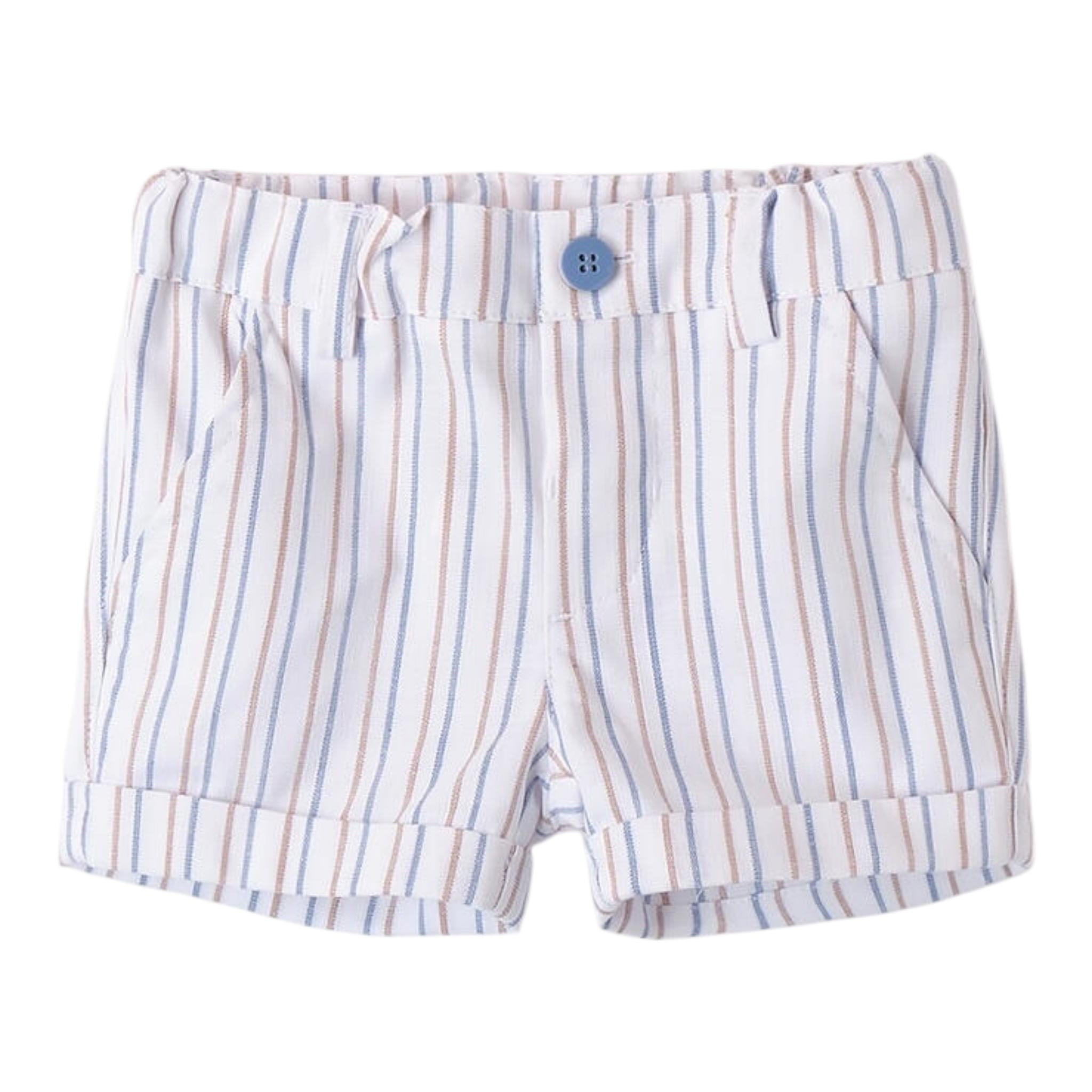Minibanda Bermuda Tinta Unita con Fantasia A Righe per Neonato 3B620 BIANCO MINIBANDA 