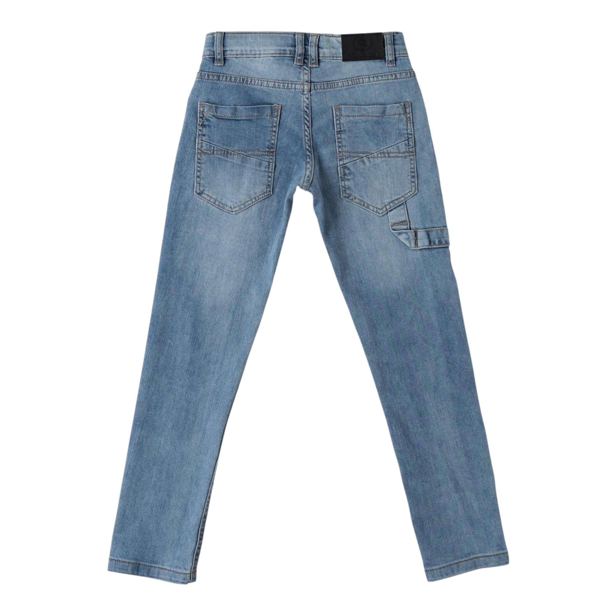 Sarabanda Jeans Tinta Unita con Girovita Regolabile per Bambino 0B752 AZZURRO SARABANDA 