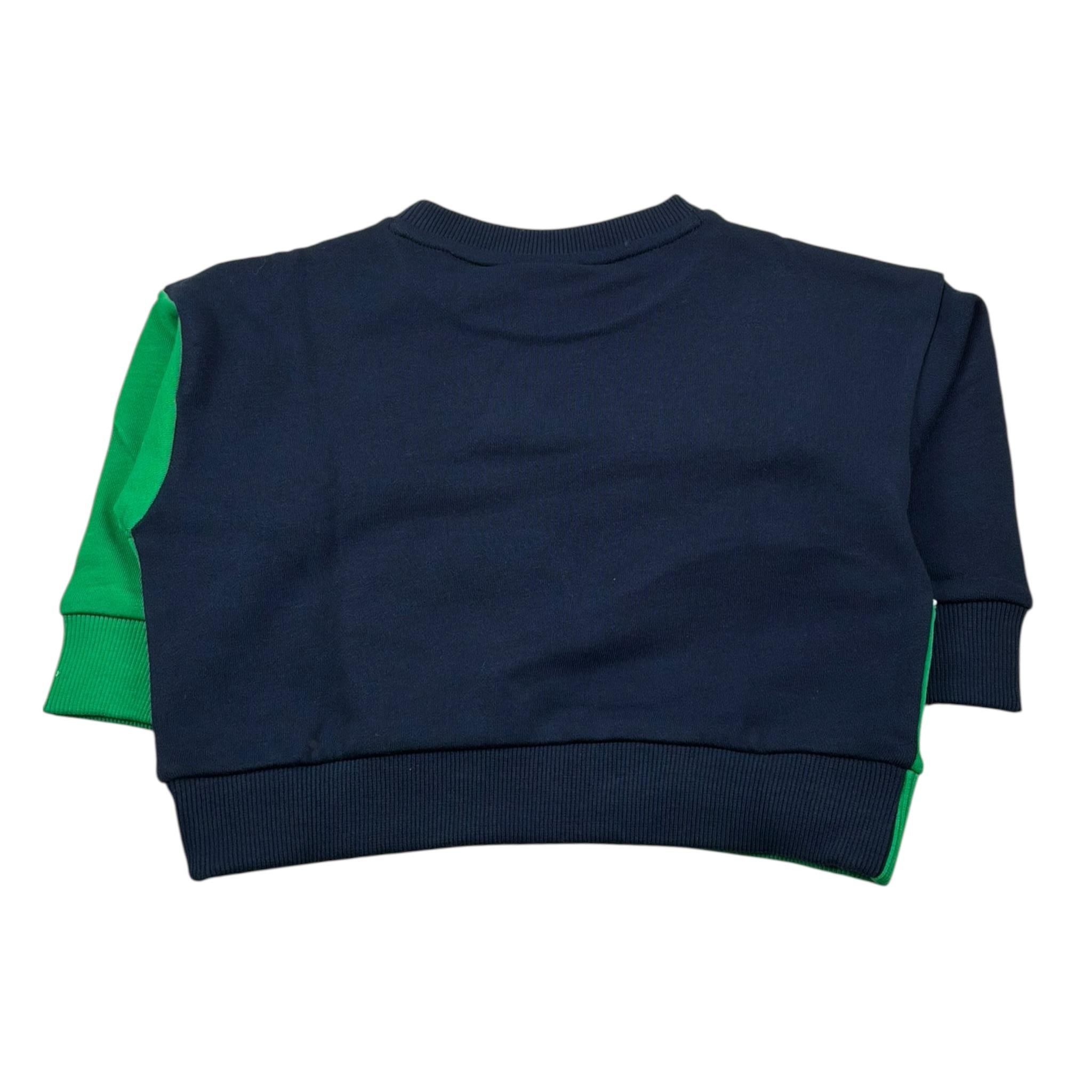 La Coste Felpa Chiusa Girocollo Bicolore con Stampa per Bambina SJ8436 BLU/VERDE LA COSTE 