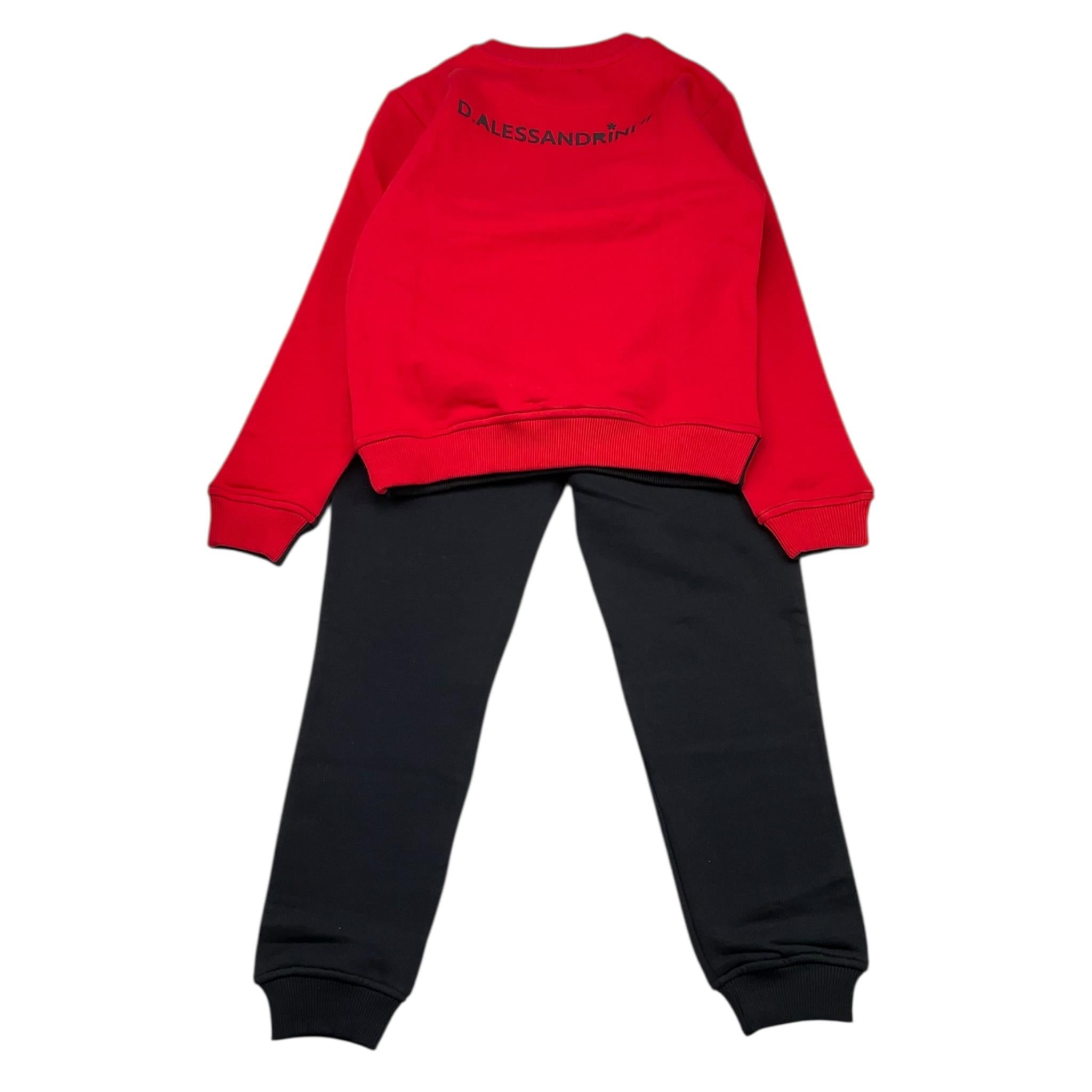 DANIELE ALESSANDRINI completo 2pz felpa-pantalone bicolore Nero/rosso per Bambino 1231F00059 NERO/ROSSO DANIELE ALESSANDRINI 