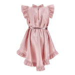 Monnalisa Abito Tinta Unita con Cintura per Bambina 71E915 ROSA MONNALISA 