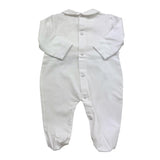 Ninnaoh Tutina Tinta Unita con Ricami E Applicazione Fiori per Neonata E2228T BIANCO NINNAOH 