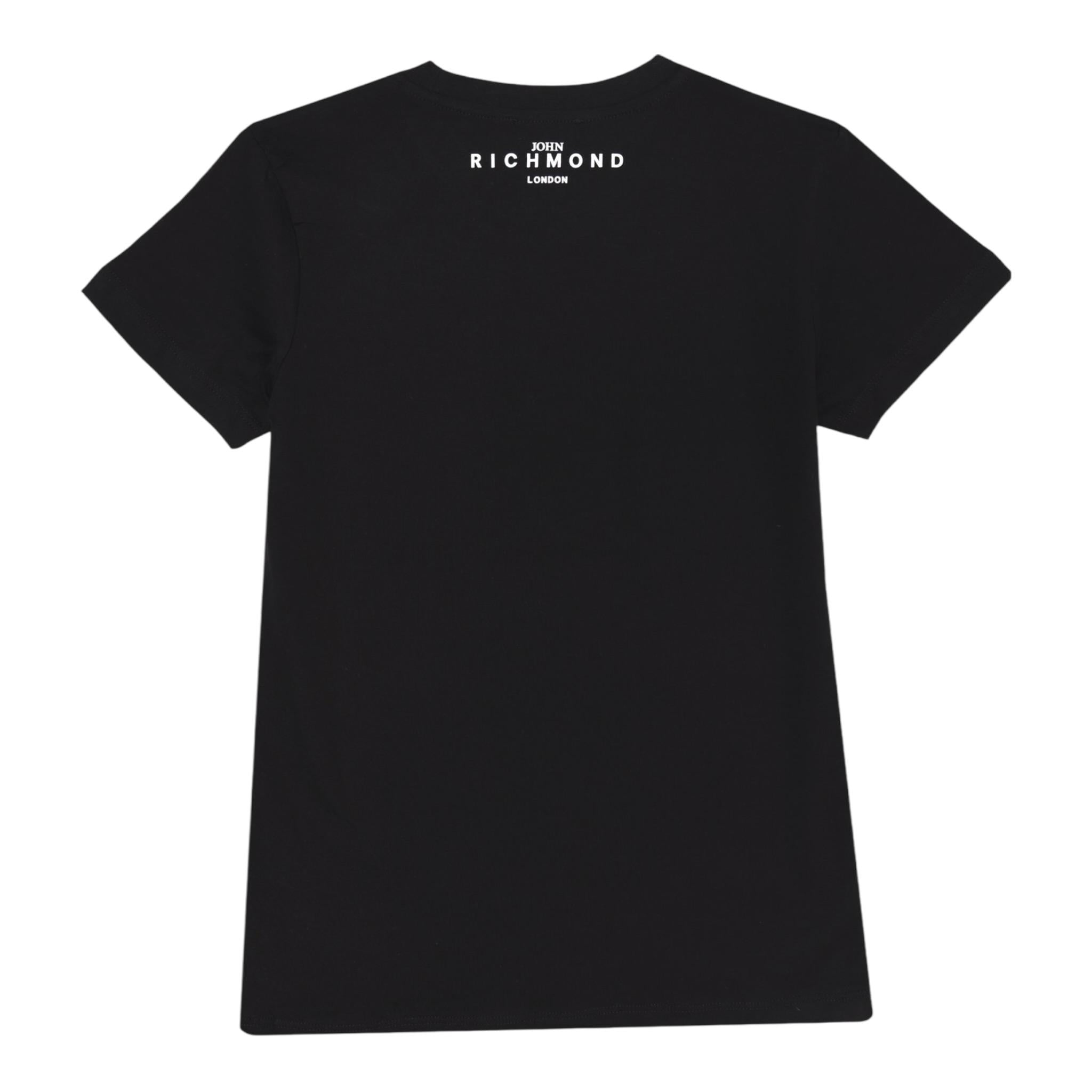 John Richmond T-Shirt Girocollo Tinta Unita con Stampa per Bambino RBP25003TSX NERO JOHN RICHMOND 