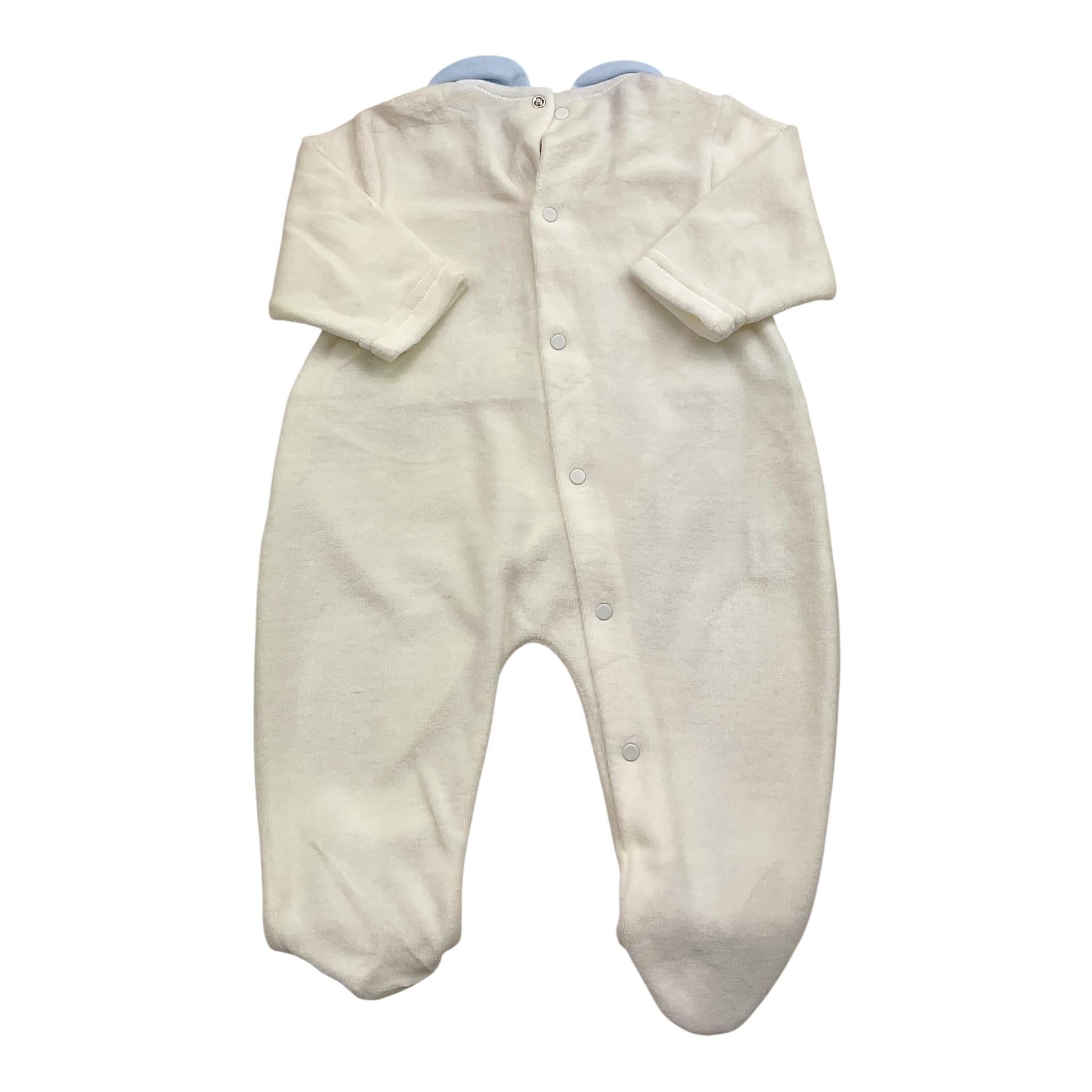 LA STUPENDERIA tutina tinta unita con stampa e colletto Bianco per Neonato TBTT53 BIANCO LA STUPENDERIA 