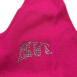 Met Top Tinta Unita con Brillantini per Bambina ME264 FUXIA MET 