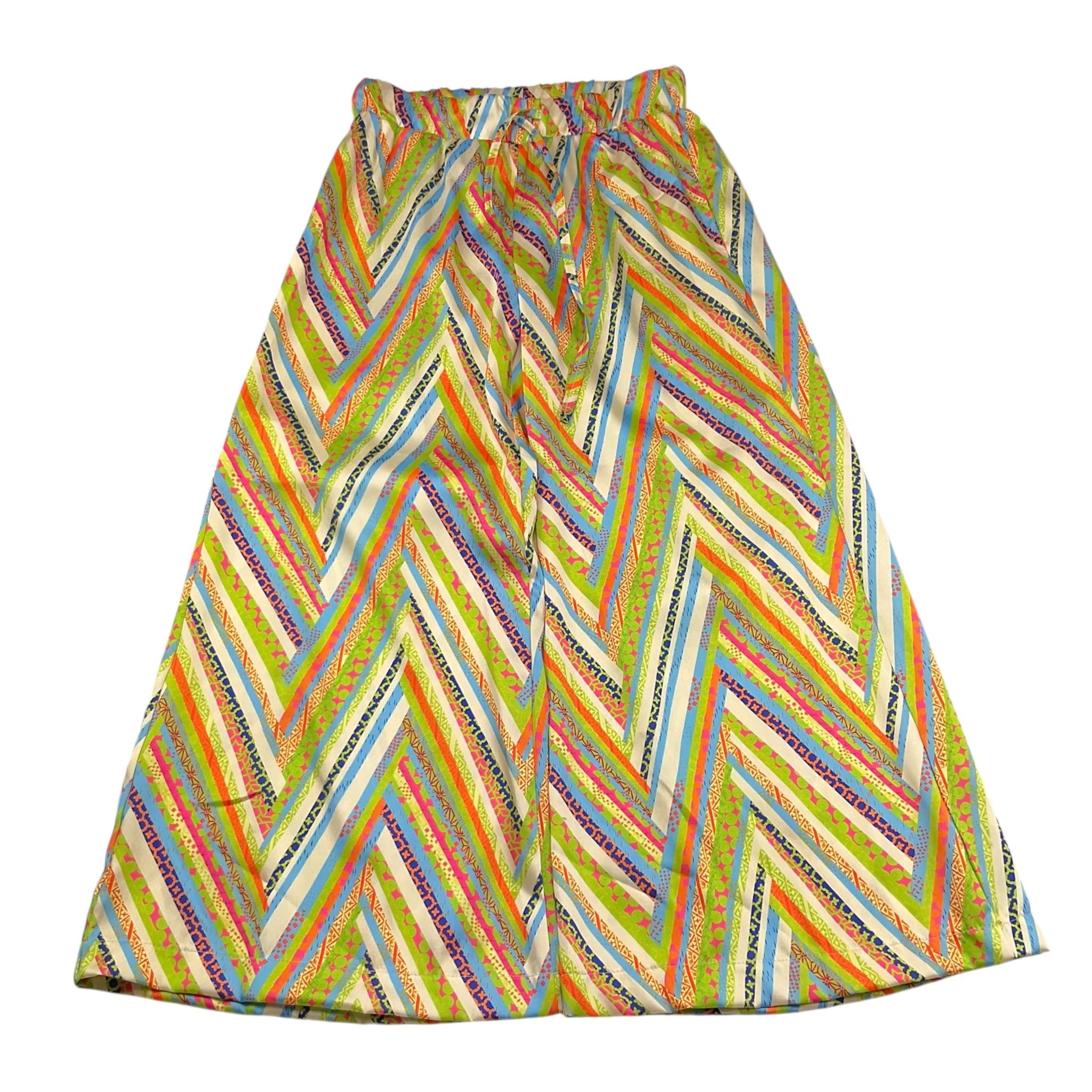 Janice Pantalone Tinta Unita con Fantasia Multicolor Modello A Palazzo per Bambina JN509R PANNA JANICE 