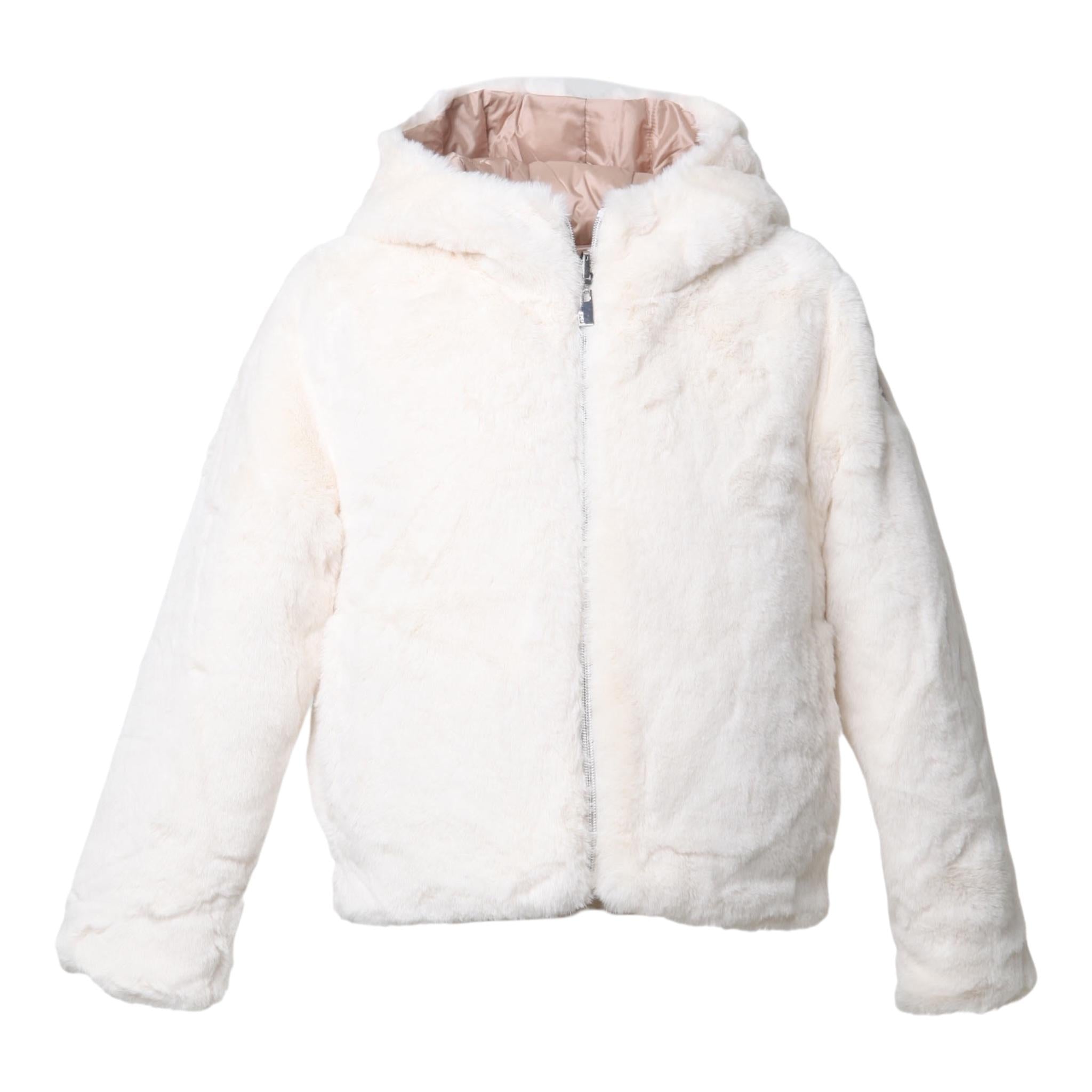SUNS  giubbino tinta unita reversibile in pelliccia Panna per Bambina GBS5355D PANNA SUNS 