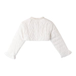 Sarabanda Giubbino Modello Crop Tinta Unita con perle per Bambina 0B488 BIANCO SARABANDA 