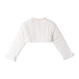 Sarabanda Giubbino Modello Crop Tinta Unita con perle per Bambina 0B488 BIANCO SARABANDA 