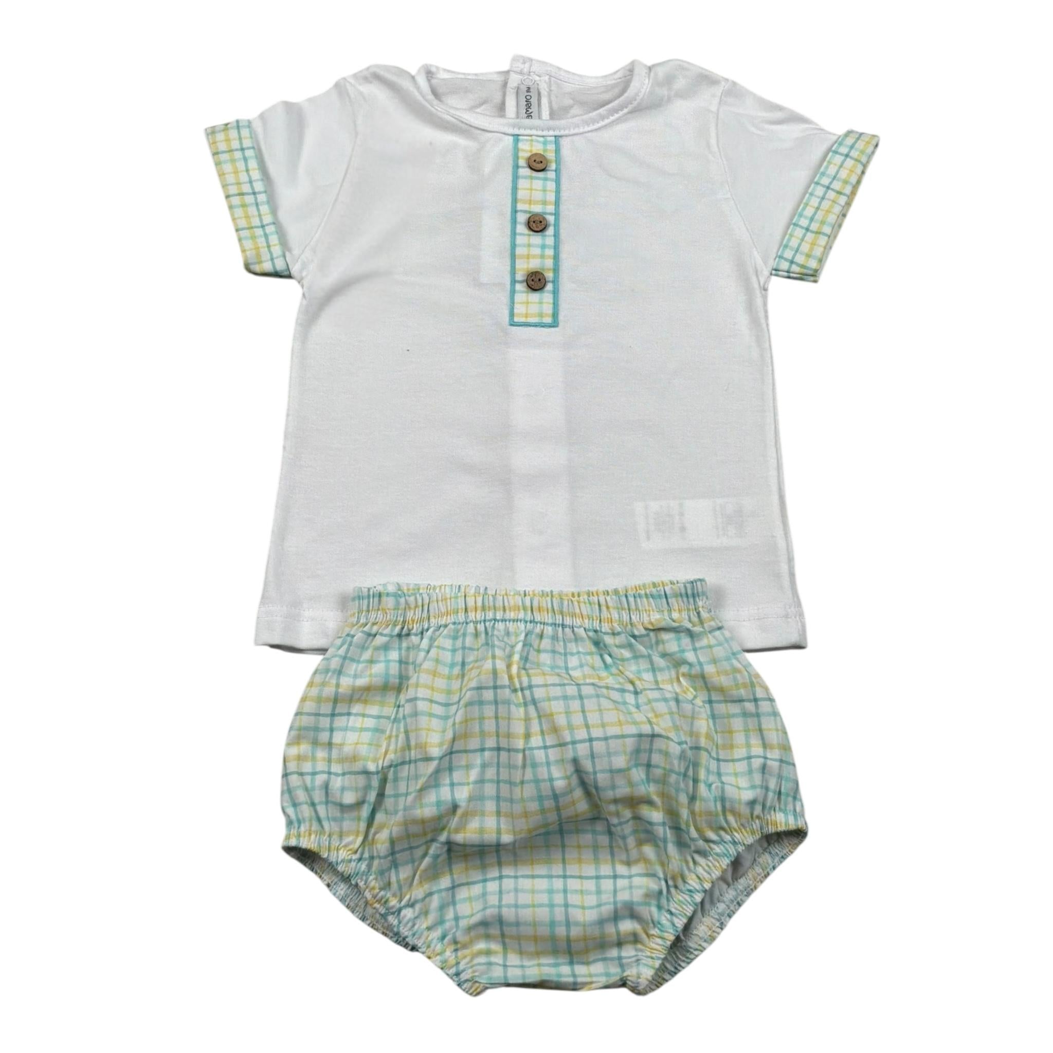 Calamaro Completo 2 Pezzi T-Shirt-Culotte per Neonato 11121 BIANCO CALAMARO 