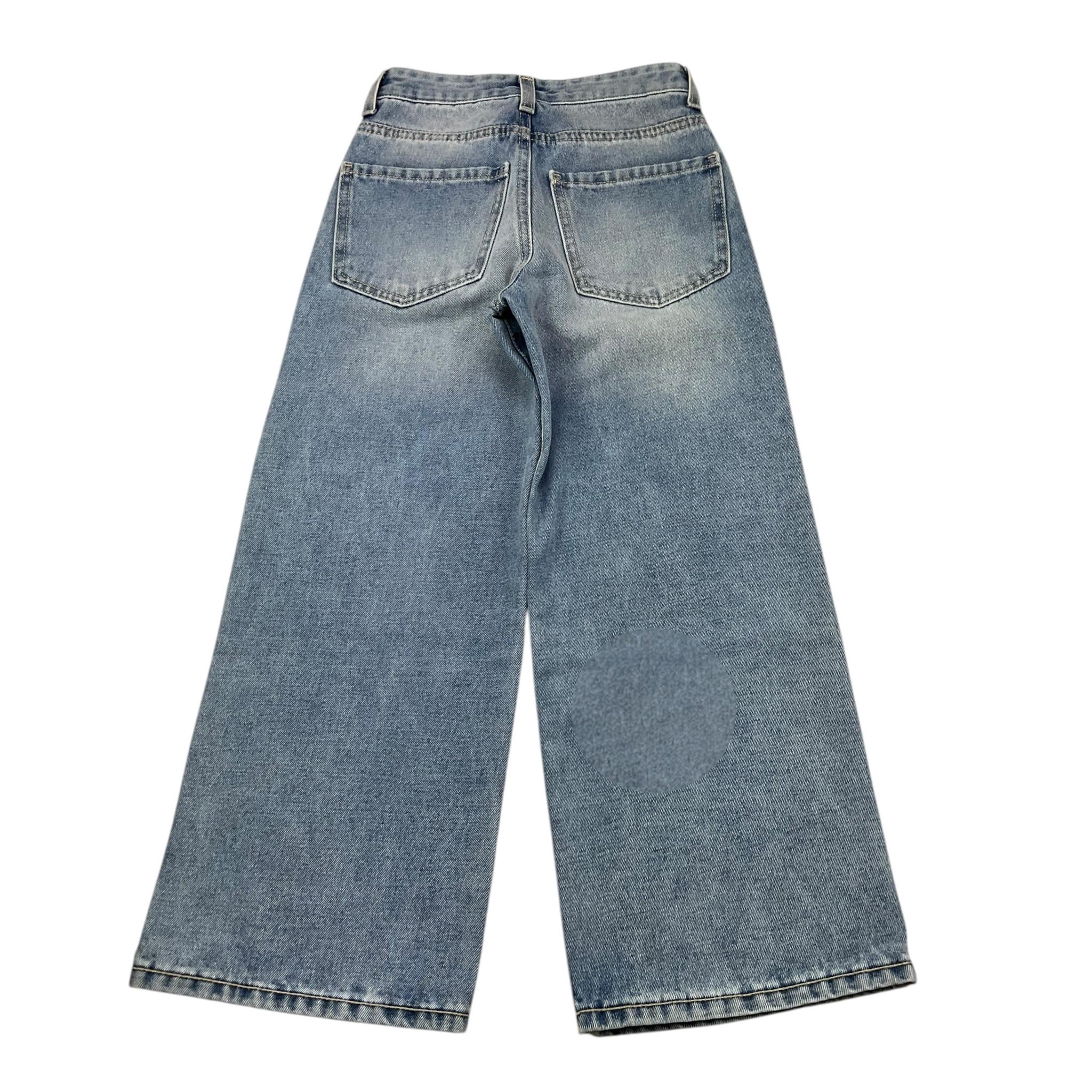 LU LU BY MISS GRANT jeans tinta unita modello a palazzo Azzurro per Bambina LL2313 AZZURRO LU LU BY MISS GRANT 