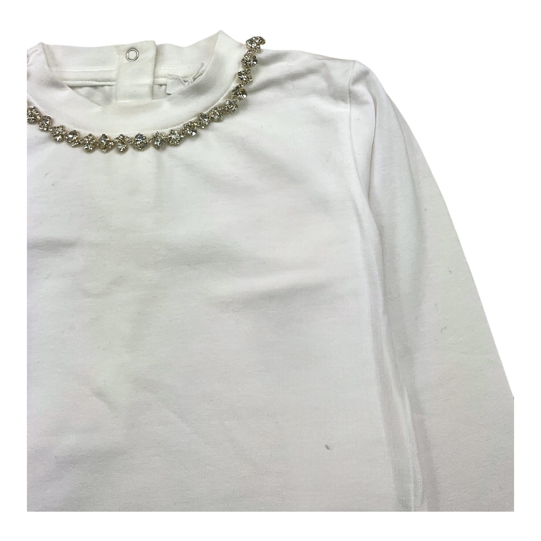 U+è BY MISS GRANT shirt tinta unita girocollo cn strass Bianco per Bambina UE1569 BIANCO U+è BY MISS GRANT 