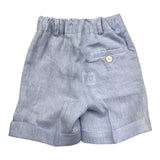 Paar Crippa Bermuda Einfarbig Mit Verstellbarer Taille Blau Für Neugeborene