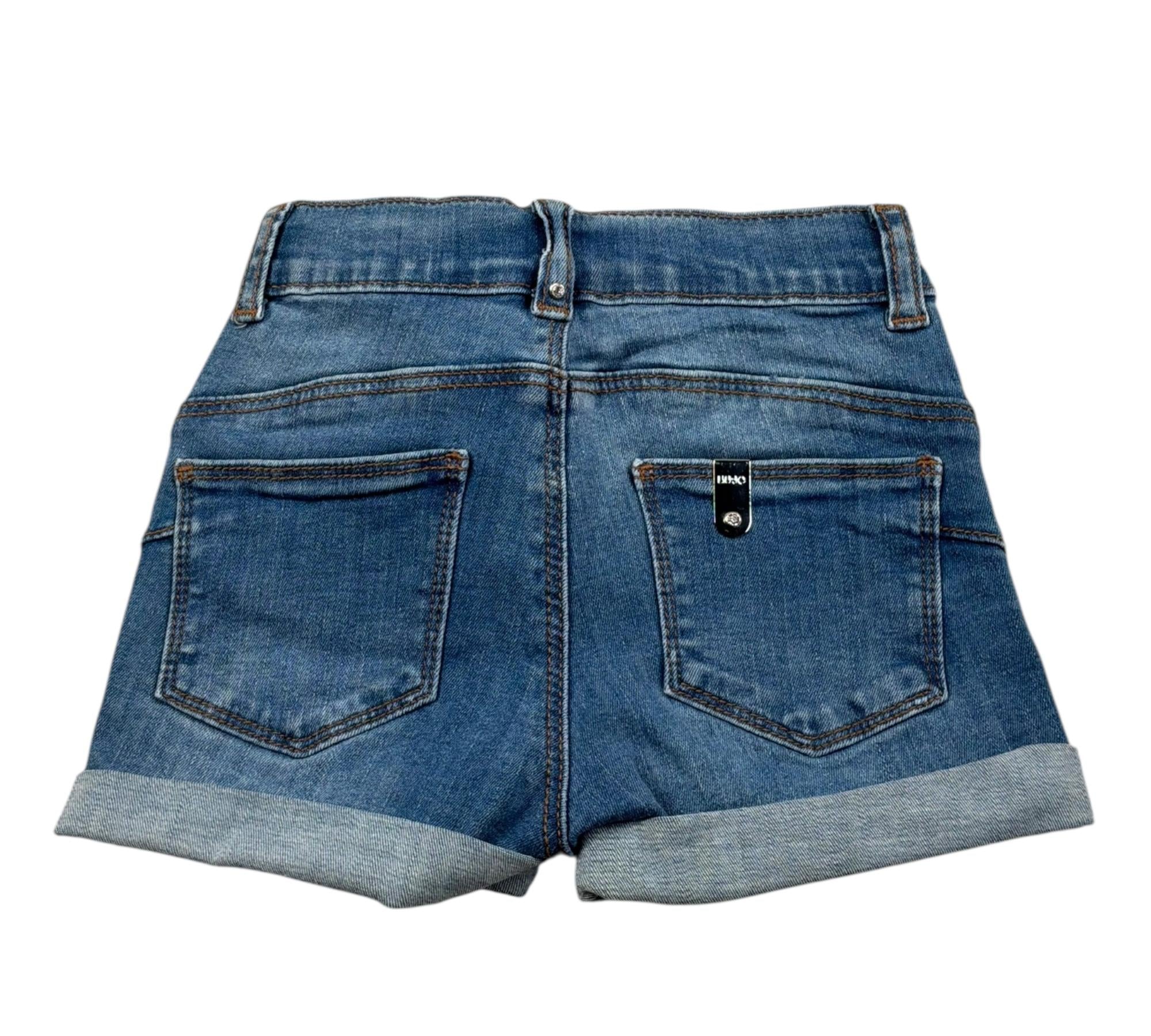 Liu Jo Short Tinta Unita In Denim per Bambina JA5068 BLU LIU JO 