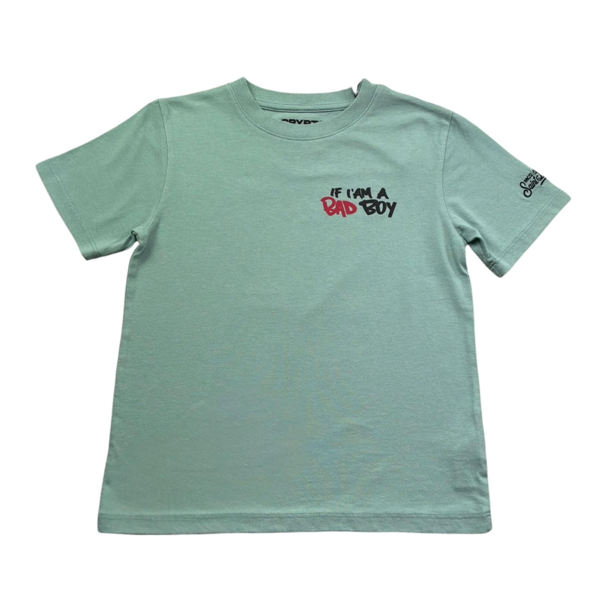 Saint Barth T-Shirt Girocollo Tinta Unita con Stampa per Bambino 00747L VERDE SAINT BARTH 