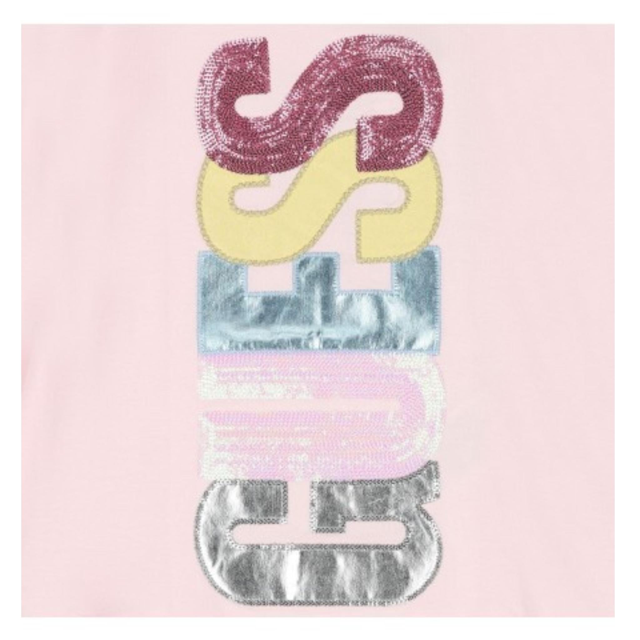 GUESS shirt girocollo tinta unita con stampa Rosa per Neonata K4YI06KAPO0 ROSA GUESS 