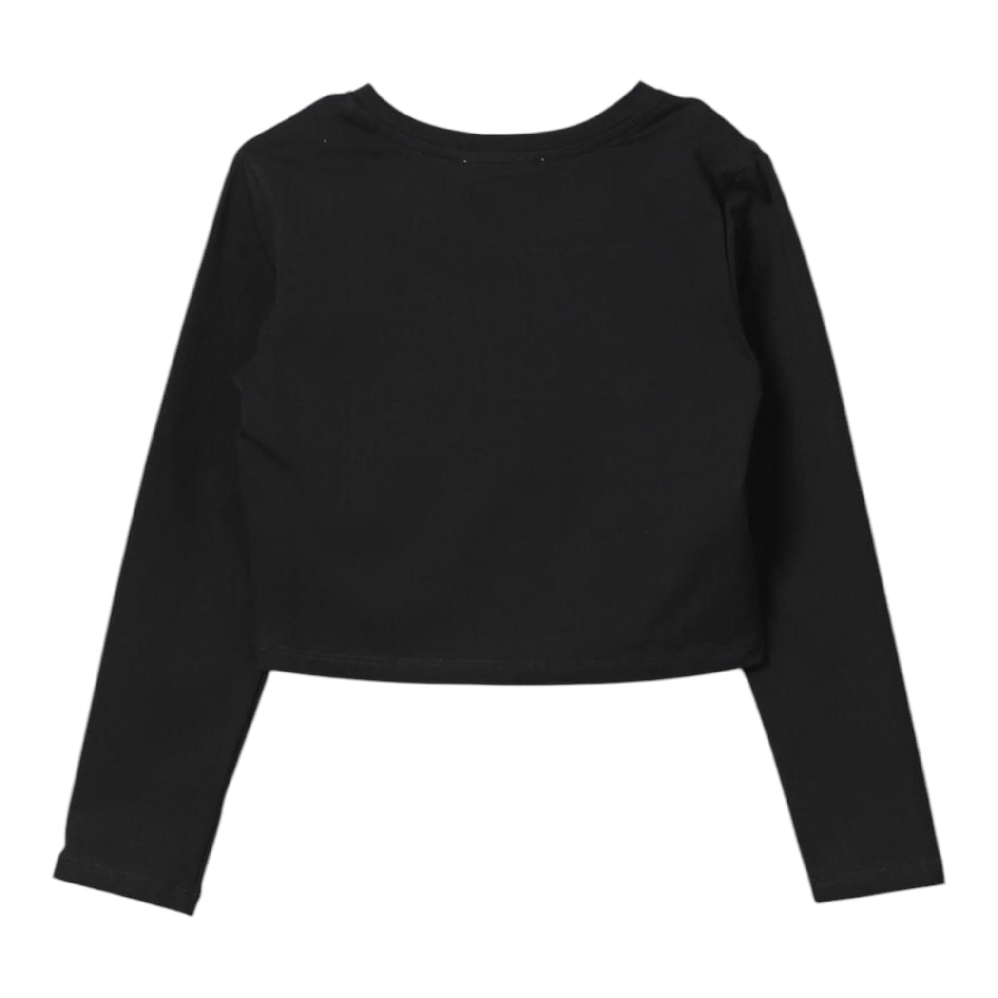 TWINSET shirt girocollo tinta unita con stampa Nero per Bambina 242GJ2032 NERO TWINSET 