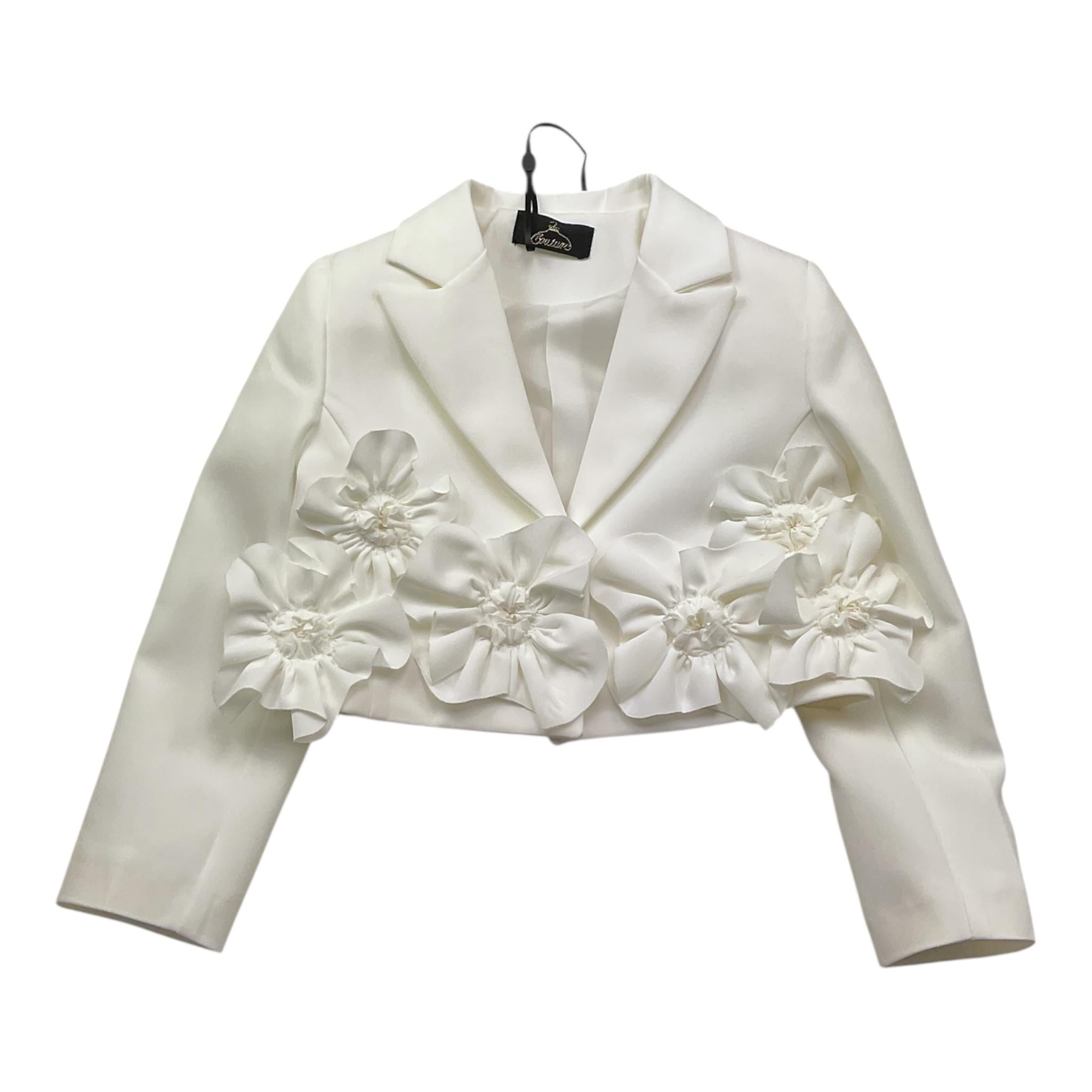 Fun & Fun Giacca Tinta Unita con Applicazioni per Bambina FNCBJS00989 BIANCO FUN & FUN 