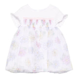 Monnalisa Abito Mezza Manica con Gonna Tulle per Neonata 31E906 BIANCO MONNALISA 