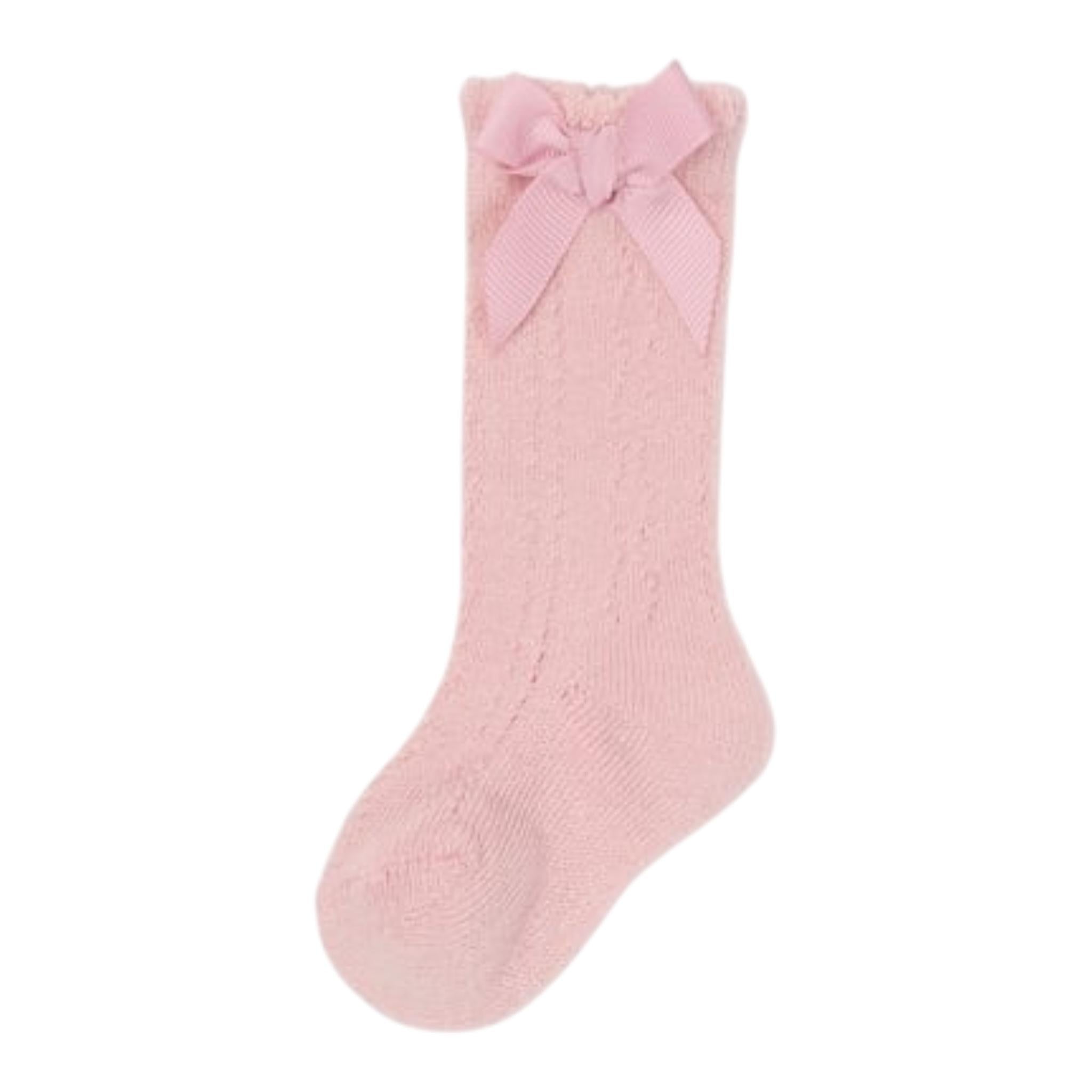 MAYORAL calzini tinta unita con fiocchetto Rosa per Neonata 9595 ROSA MAYORAL 