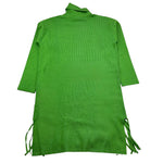 TO be too abito manica lunga tinta unita con frange Verde per Bambina TBT2453 VERDE TO be too 