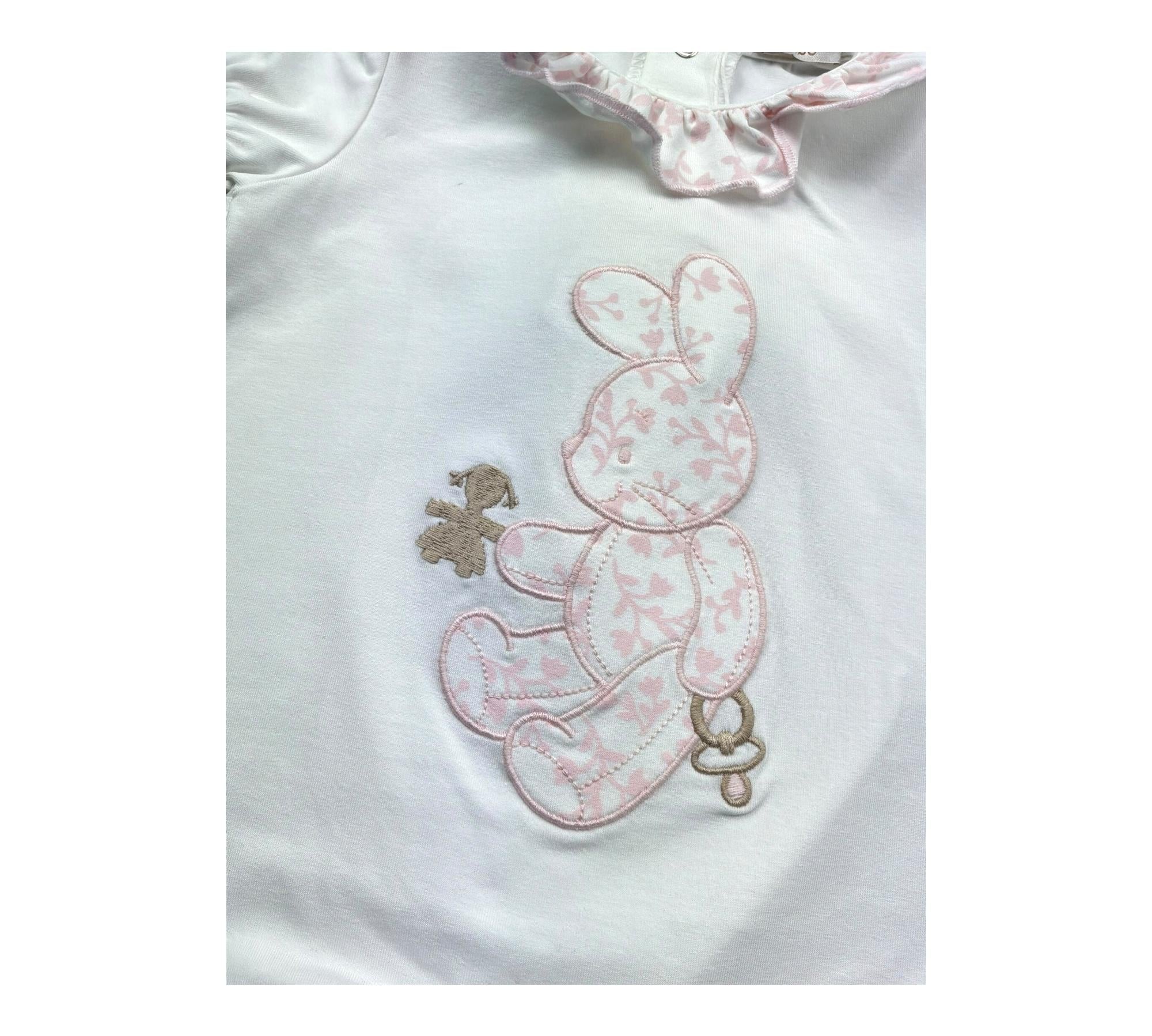 Le Bebe Pagliaccetto Mezza Manica Tinta Unita per Neonata LBG6289 BIANCO LE BEBE 