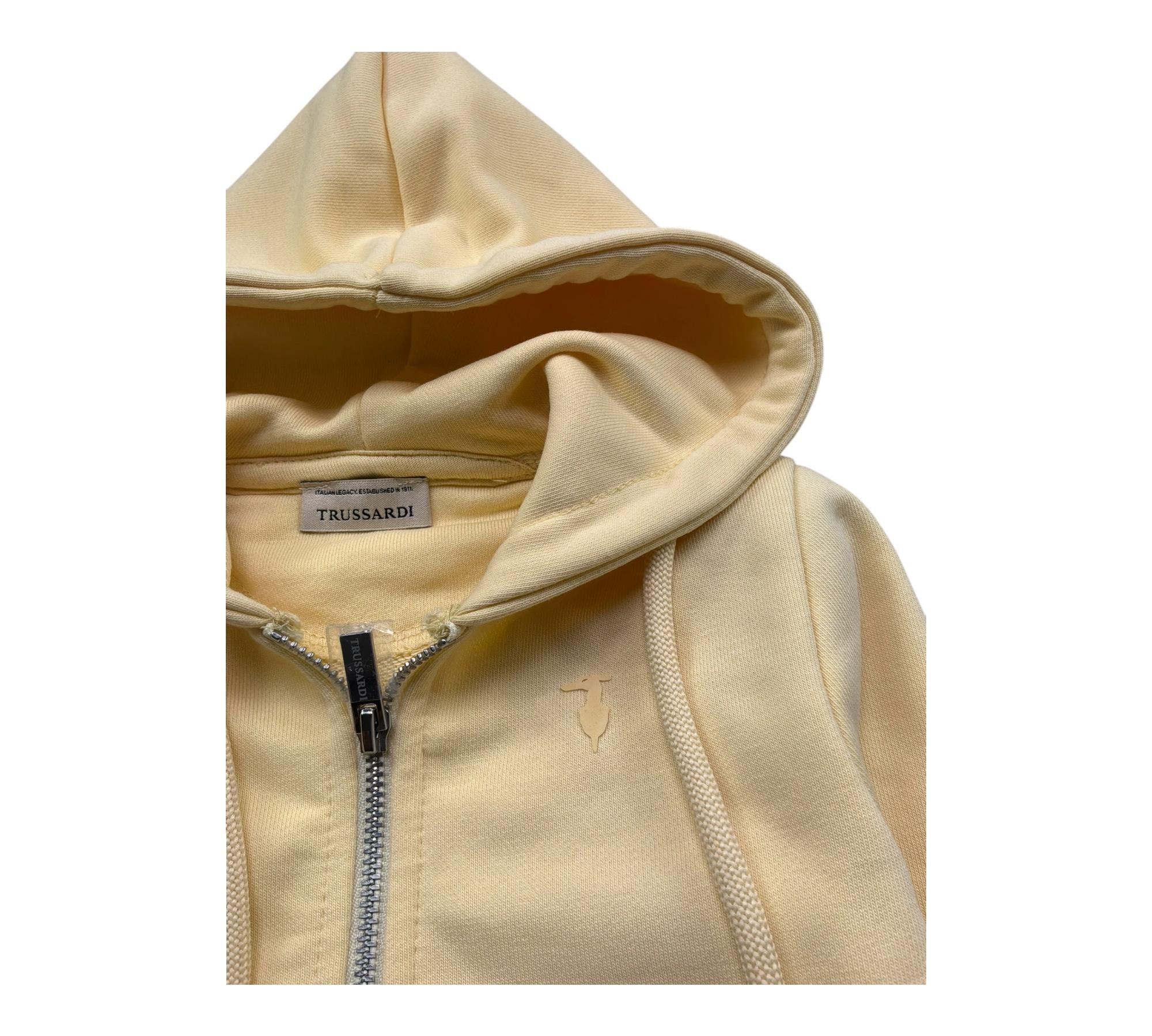 Trussardi Felpa con Zip E Cappuccio Tinta Unita per Neonato TIP26011FE GIALLO TRUSSARDI 
