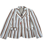 Over-D Giacca Bicolore con Fantasia A Righe per Bambino OK715GC BIANCO/MARRONE OVER-D 