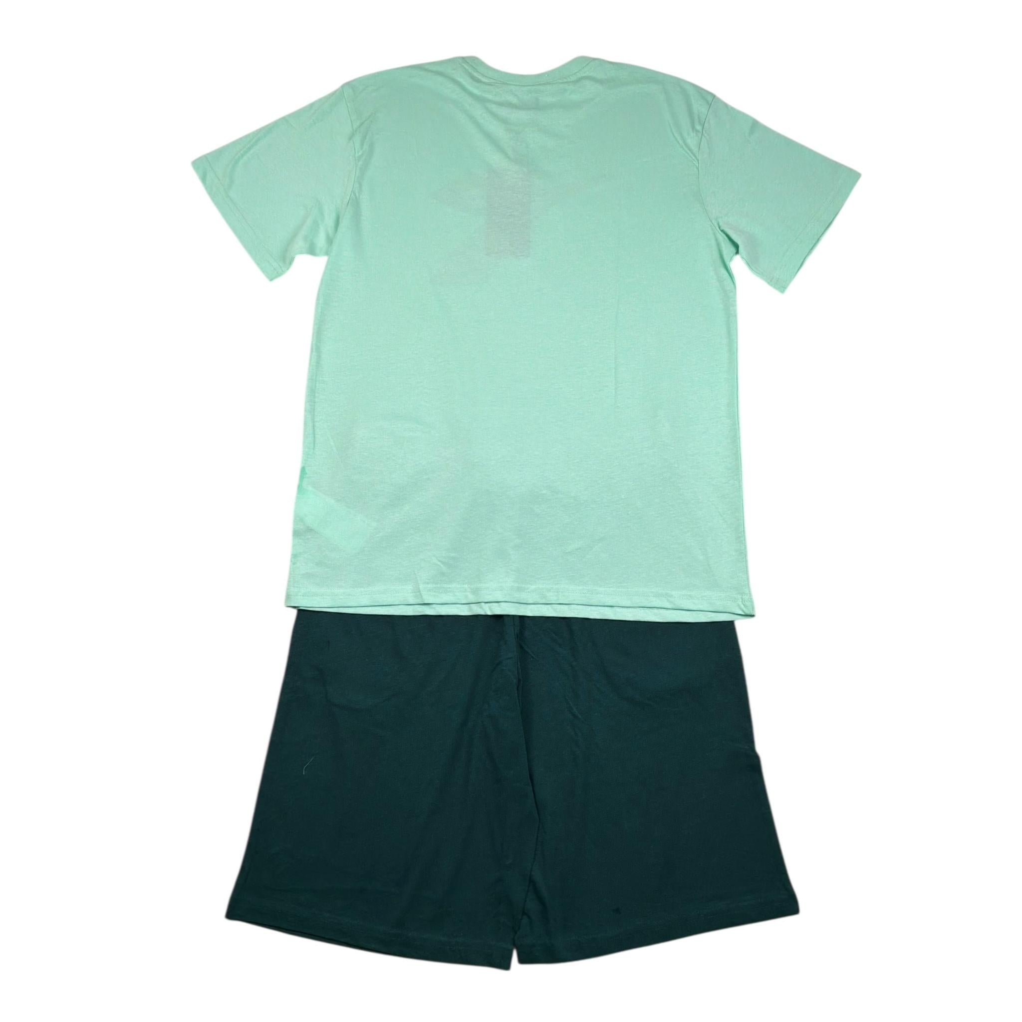 Diadora Completo 2 Pezzi T-Shirt-Leggins Bermuda Bicolore per Bambino 102181710 VERDE DIADORA 