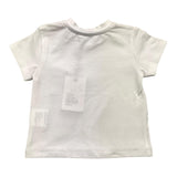 Leo E Lilly T-Shirt Girocollo Tinta Unita Con Taschino Bianco Per Neonato