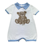 Le Bebe Pagliaccetto Mezza Manica Tinta Unita con Ricami per Neonato LBB5320 BIANCO LE BEBE 