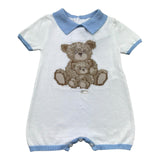 Le Bebe Pagliaccetto Mezza Manica Tinta Unita con Ricami per Neonato LBB5320 BIANCO LE BEBE 