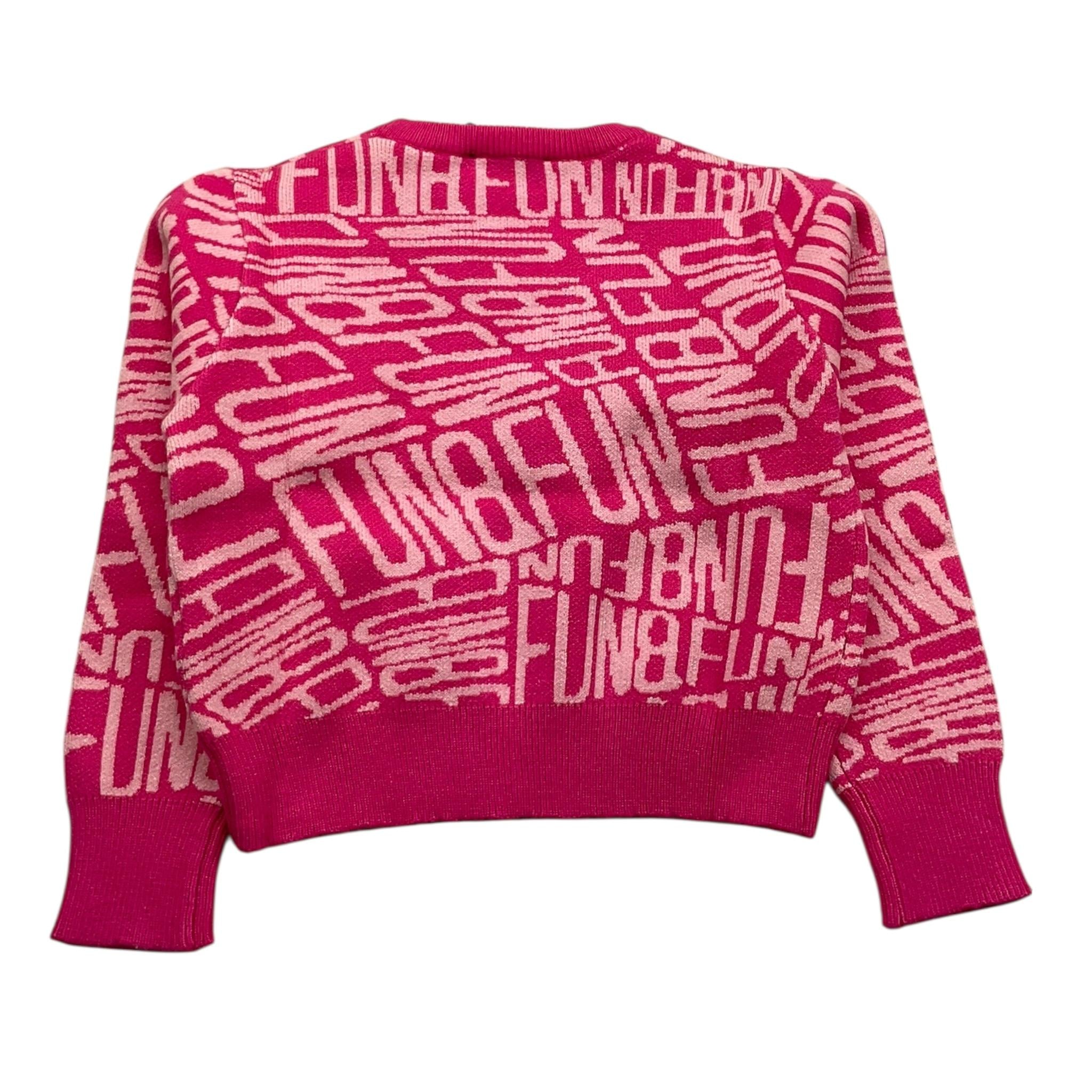 FUN & FUN maglia girocollo tinta unita con stampe in contrasto Fuxia per Bambina FNBSW15587X FUXIA FUN & FUN 