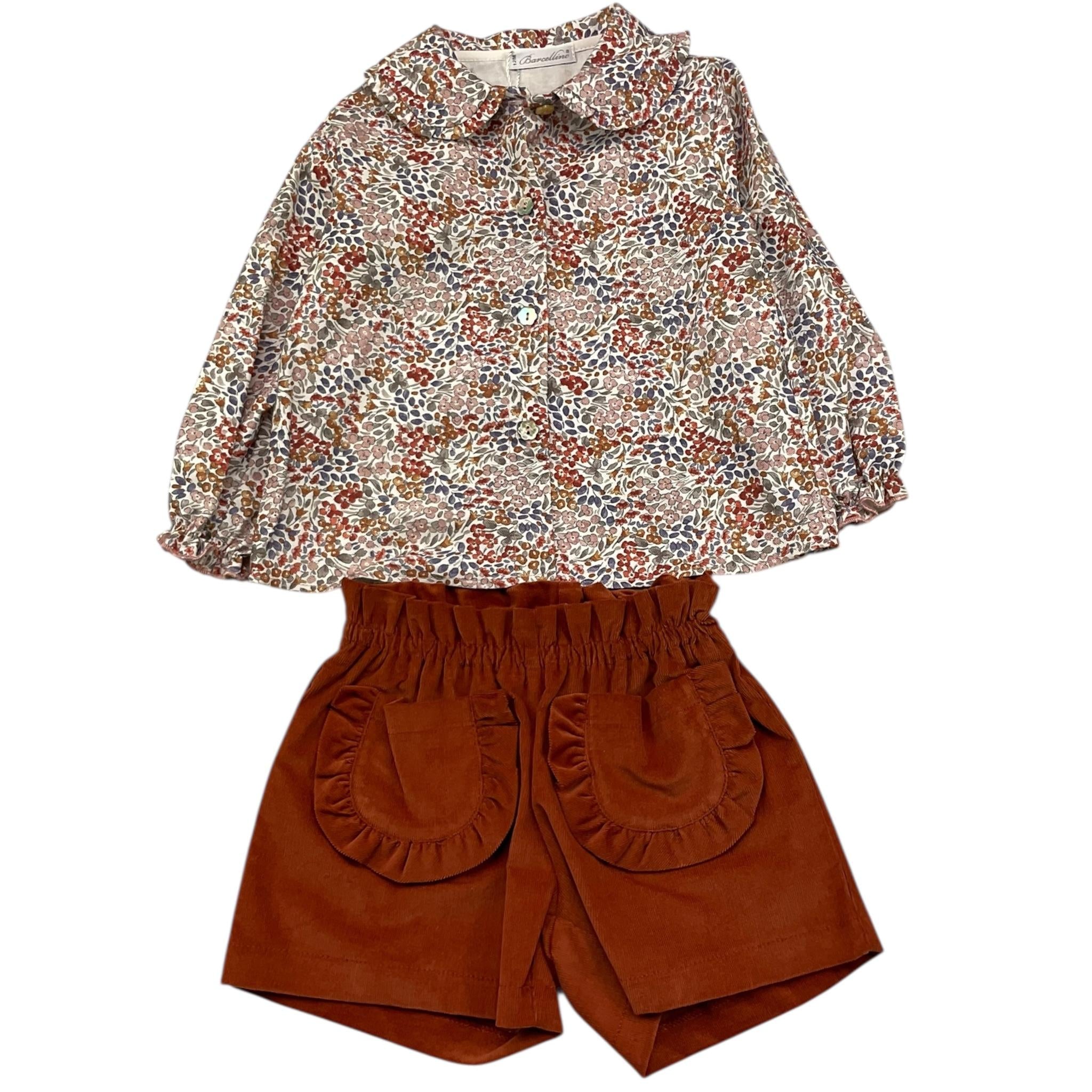 BARCELLINO completo 2 pezzi camicia-short Ruggine per Neonata 105907 RUGGINE BARCELLINO 