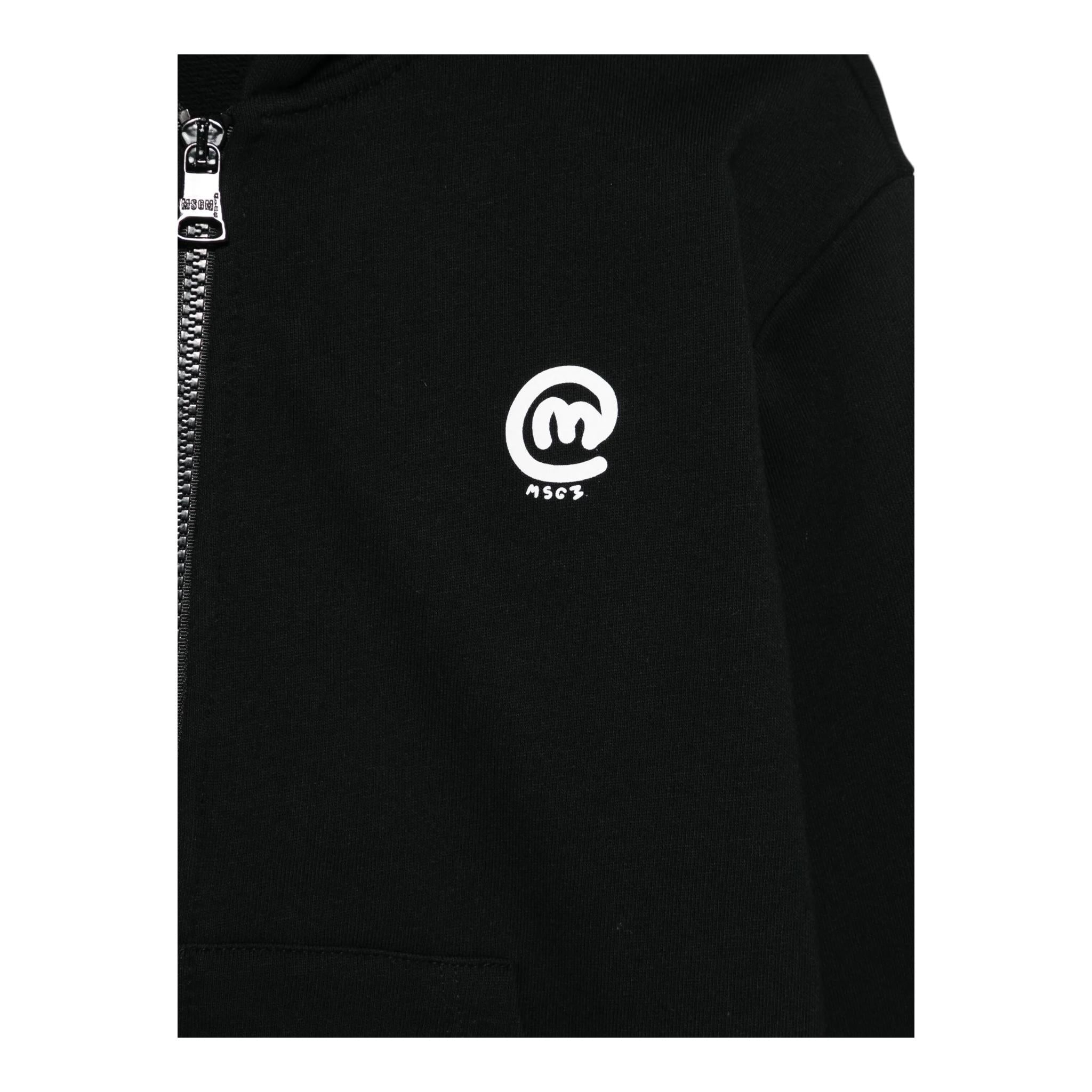 Msgm Felpa con Zip E Cappuccio Tinta Unita per Bambino S5MSJBZH276 NERO MSGM 