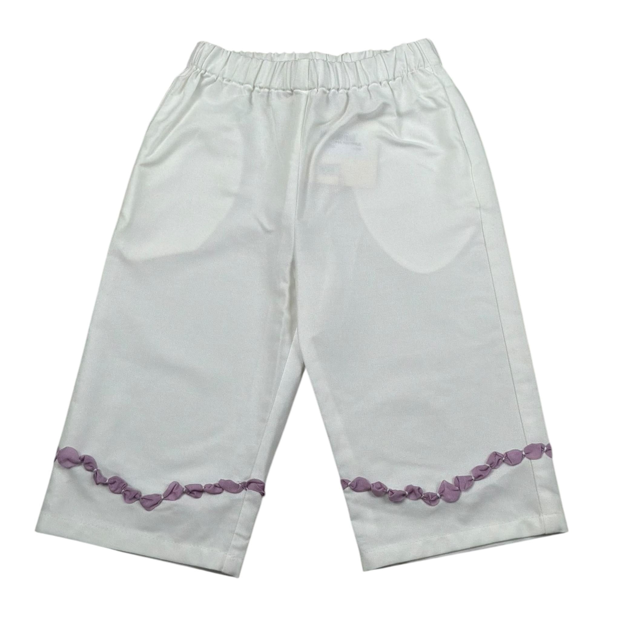 Ilfarobimbi Pantalone A Palazzo tinta unita Bianco per Bambina IFB400404 BIANCO ILFAROBIMBI 